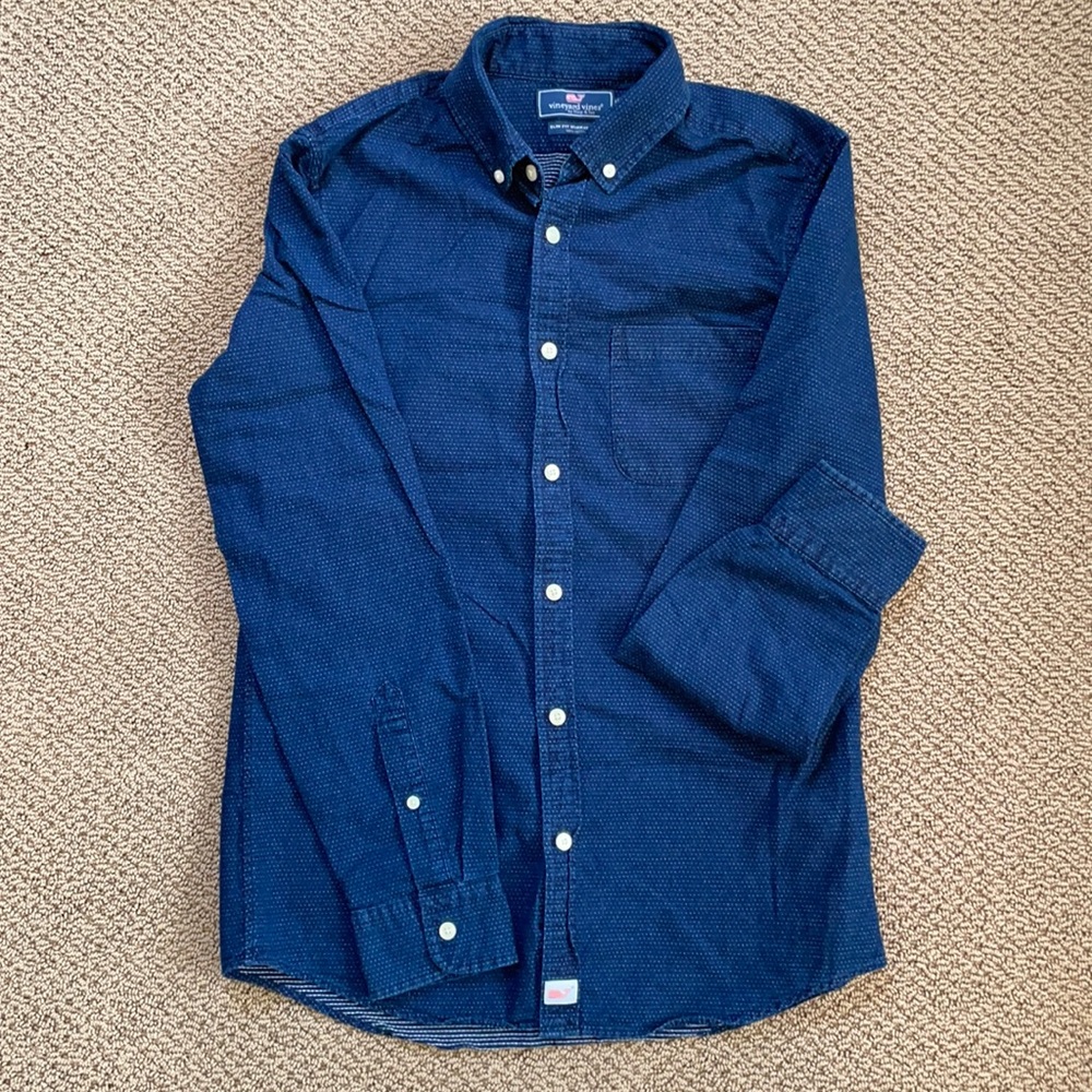 Dark Blue Vineyard Vines Button Down